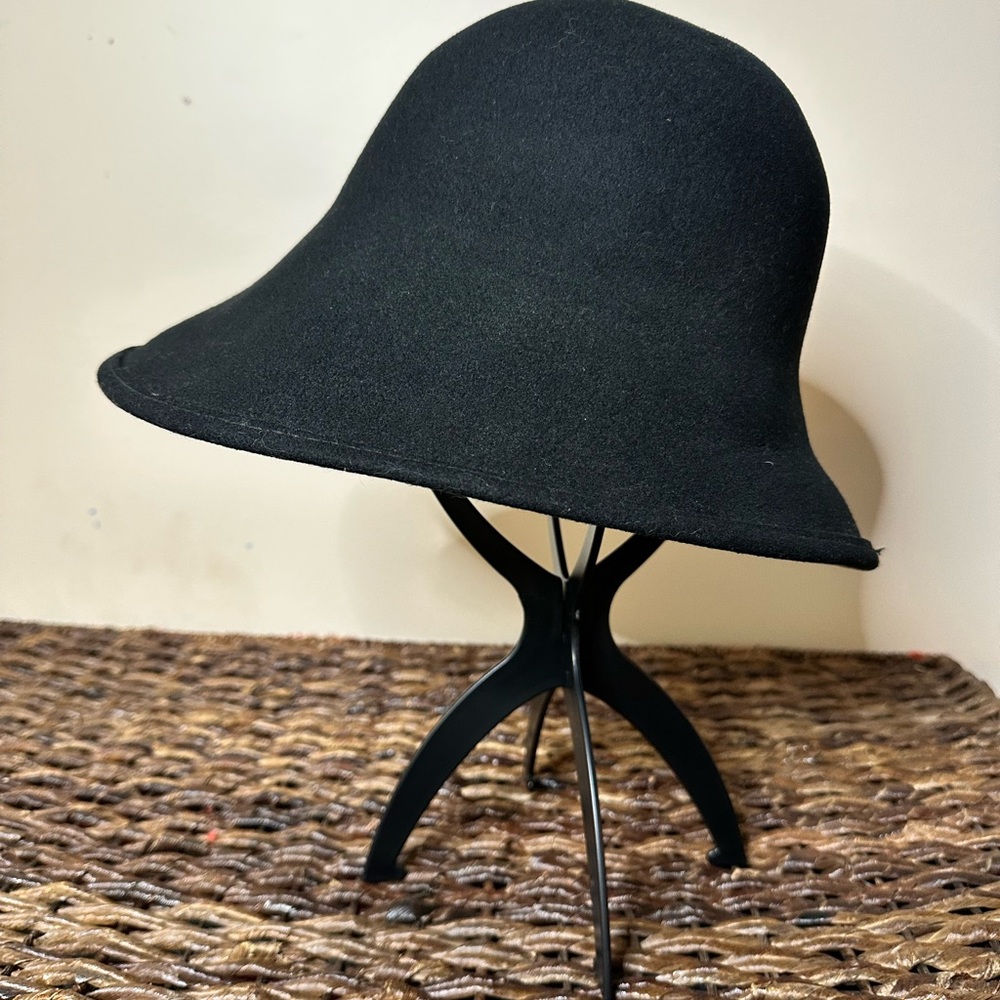 Scala‎ Collection Cloche Hat One Size Women's Black 100% Wool Vtg Retro